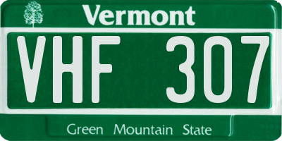 VT license plate VHF307
