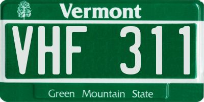 VT license plate VHF311