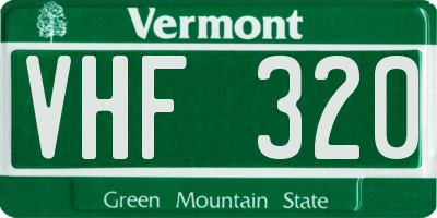 VT license plate VHF320