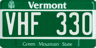 VT license plate VHF330