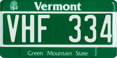 VT license plate VHF334