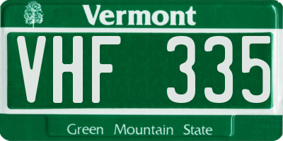 VT license plate VHF335