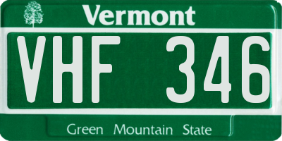 VT license plate VHF346