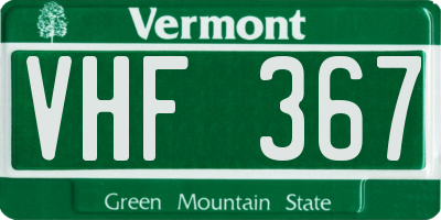 VT license plate VHF367