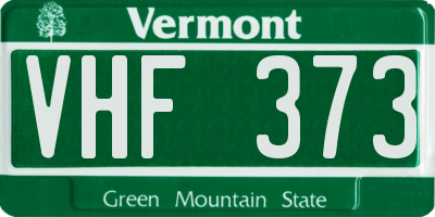 VT license plate VHF373