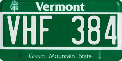 VT license plate VHF384