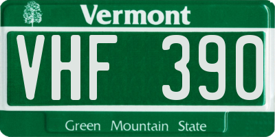 VT license plate VHF390