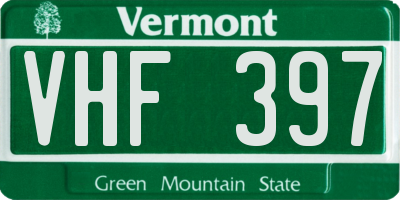 VT license plate VHF397