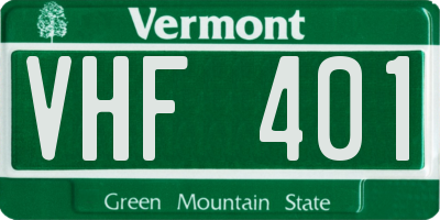 VT license plate VHF401