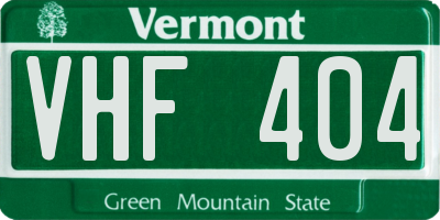 VT license plate VHF404