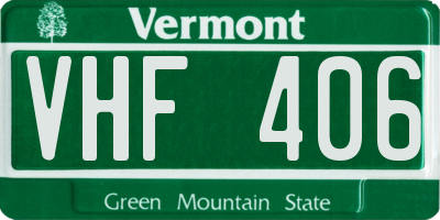 VT license plate VHF406