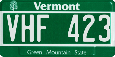 VT license plate VHF423