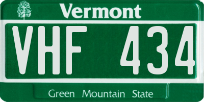 VT license plate VHF434