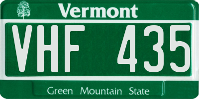 VT license plate VHF435