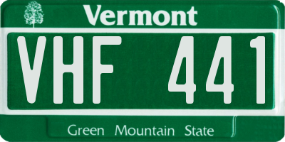VT license plate VHF441