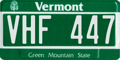 VT license plate VHF447