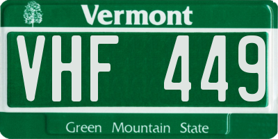 VT license plate VHF449