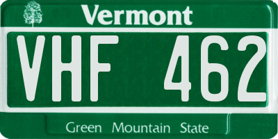 VT license plate VHF462