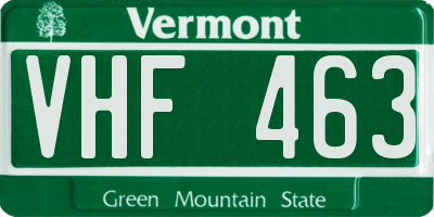 VT license plate VHF463