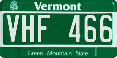 VT license plate VHF466