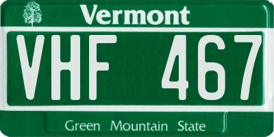 VT license plate VHF467