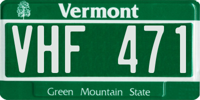 VT license plate VHF471