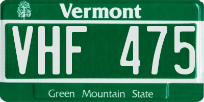 VT license plate VHF475