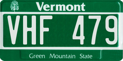 VT license plate VHF479