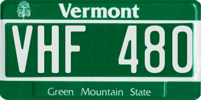 VT license plate VHF480