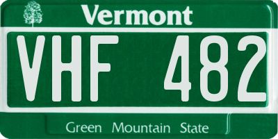 VT license plate VHF482