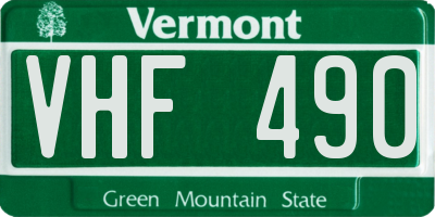 VT license plate VHF490