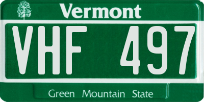 VT license plate VHF497