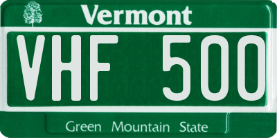 VT license plate VHF500