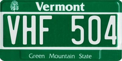 VT license plate VHF504