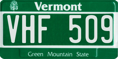VT license plate VHF509
