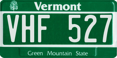 VT license plate VHF527