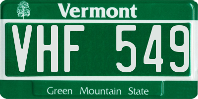 VT license plate VHF549