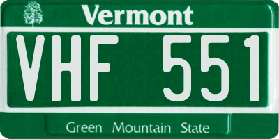 VT license plate VHF551