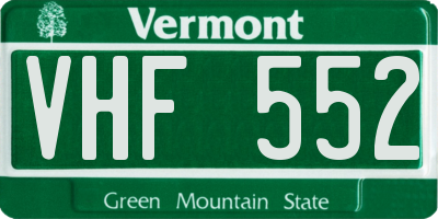 VT license plate VHF552
