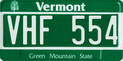 VT license plate VHF554