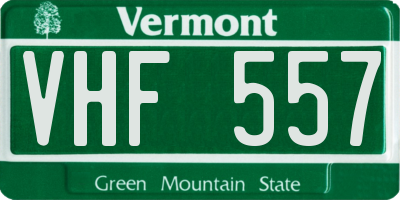 VT license plate VHF557