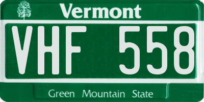 VT license plate VHF558