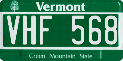 VT license plate VHF568