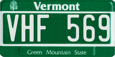 VT license plate VHF569