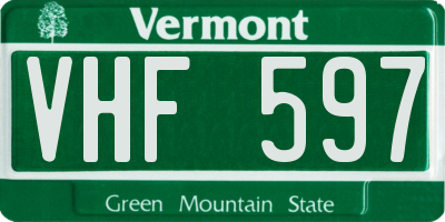VT license plate VHF597