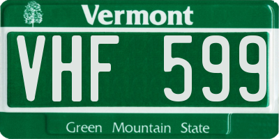 VT license plate VHF599