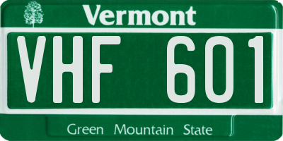 VT license plate VHF601