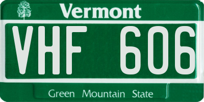 VT license plate VHF606