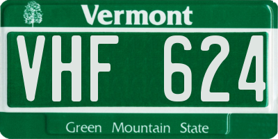 VT license plate VHF624