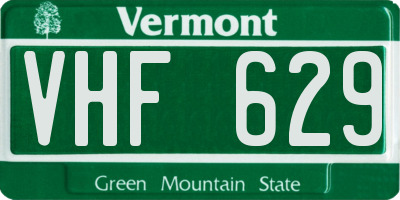 VT license plate VHF629